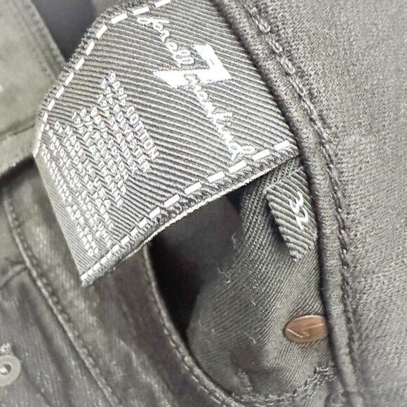 7 For All Mankind Men's Slimmy Stretch Black Denim Jeans Size 32 - Picture 5 of 8
